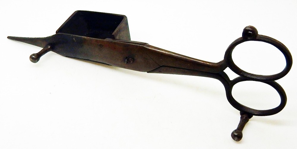Antique Iron Candle Snuffer / Wick Cutter / Scissors Tool