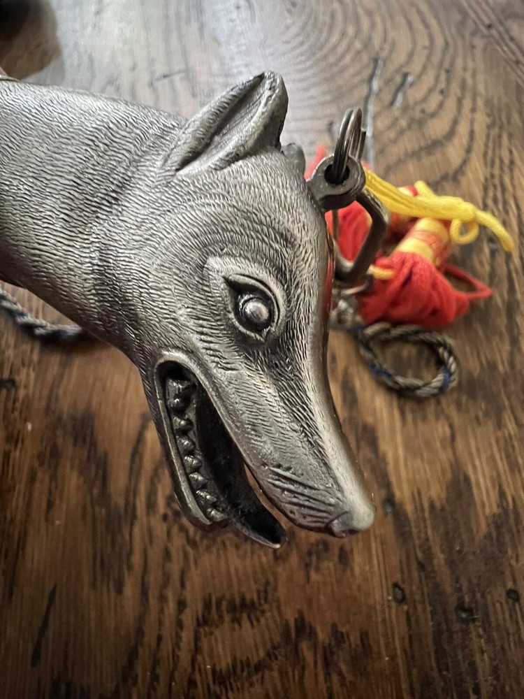 Pewter Hunting Dagger With Decorative Wolves