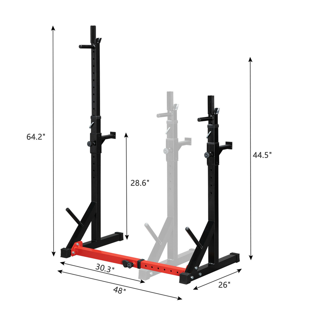 Multi-function Home Fitness Adjustable Barbell Stand Squat Bench Press Trainer