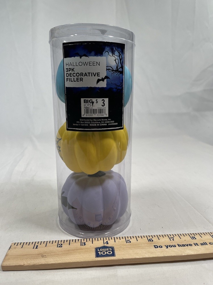3pk Halloween Decor Pumpkins