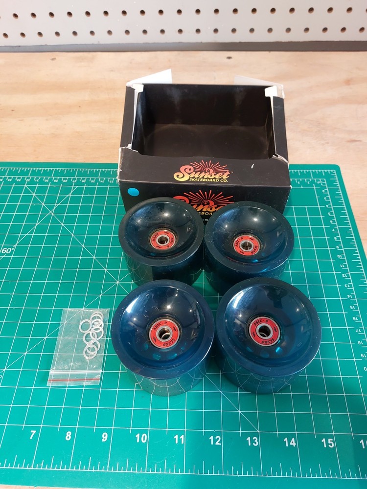 Sunset Skateboard Co. Blue Wheels W/ ABEC-9 Bearings