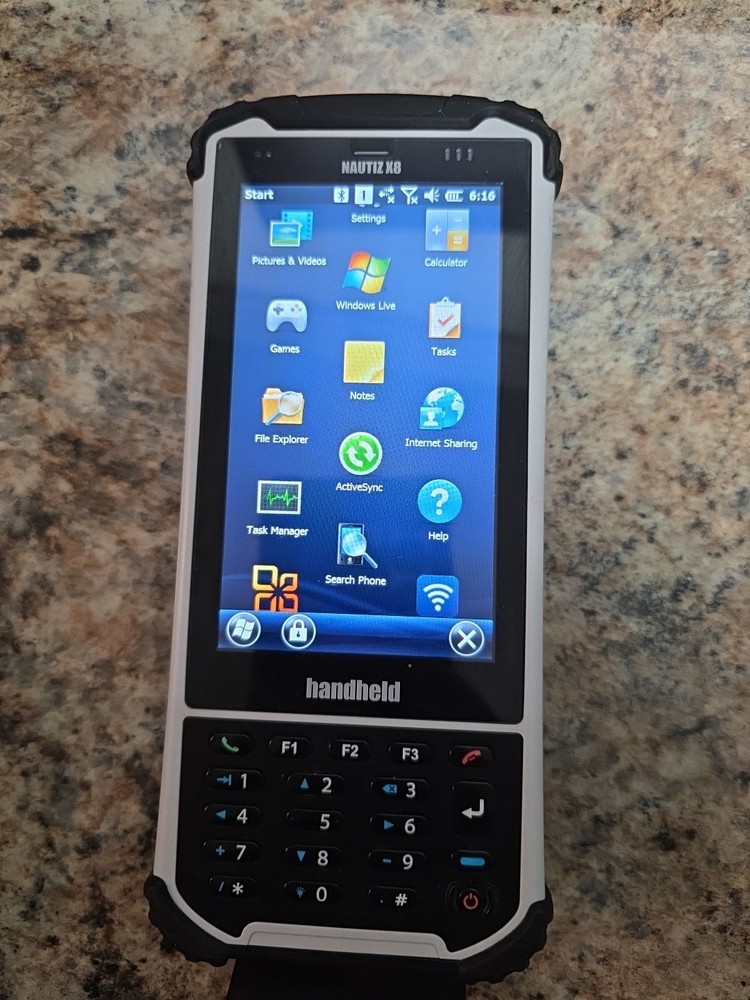 handheld NAUTIZ X8 compact rugged Android data collector; tested, works; reset