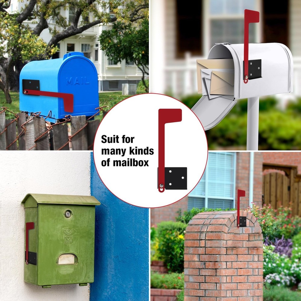 Mailbox Flag Replacement Kit, Galvanized Steel Flag for Mailbox, Mailboxes Ac...