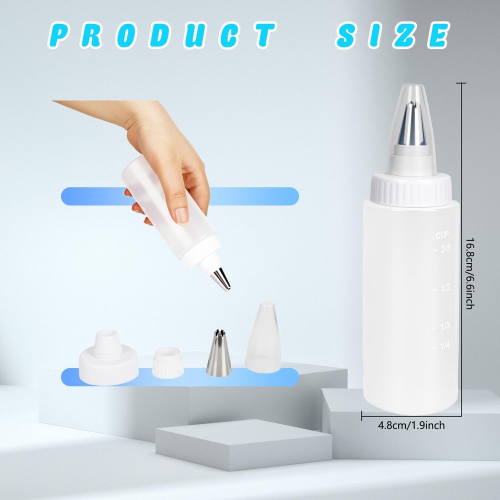 16 Pcs 6 oPlastic Squeeze Bottles Squeezing Applicator Writer Bottle