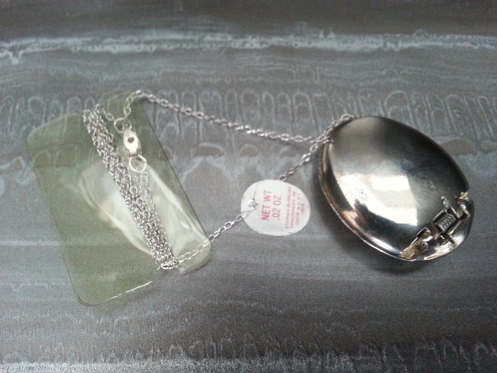 LOCKET Silver 925 Necklace Solid Perfume Stephen VINTAGE UNUSED