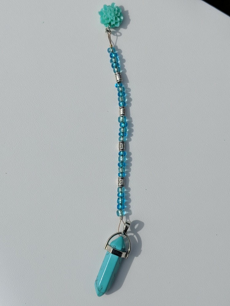 Blue Howlite Point Pendulum (Reiki blessed, hand-crafted)