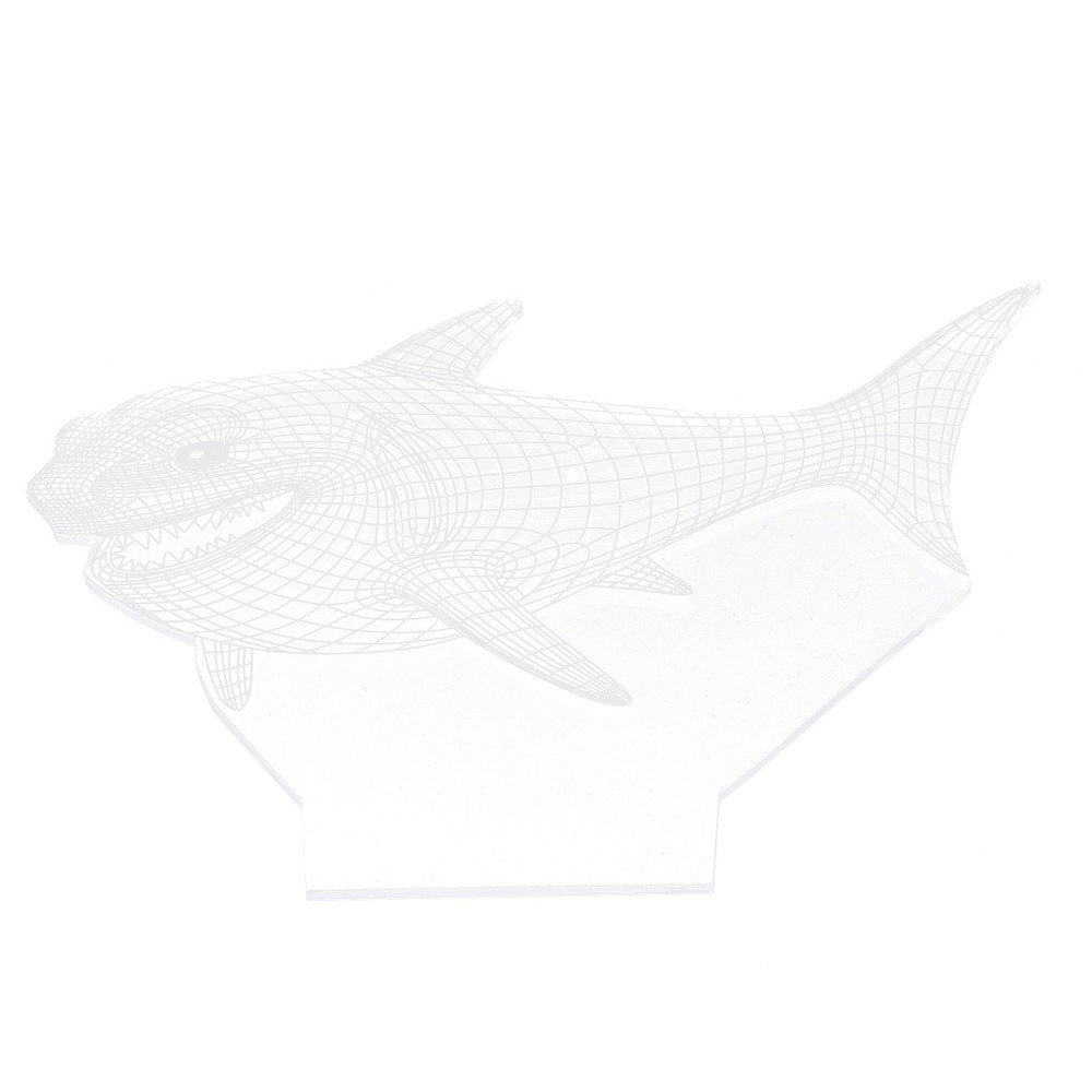 3D Shark 7 Color Changing Night Light Optical Illusion Mood Lamp Nursery Decor E