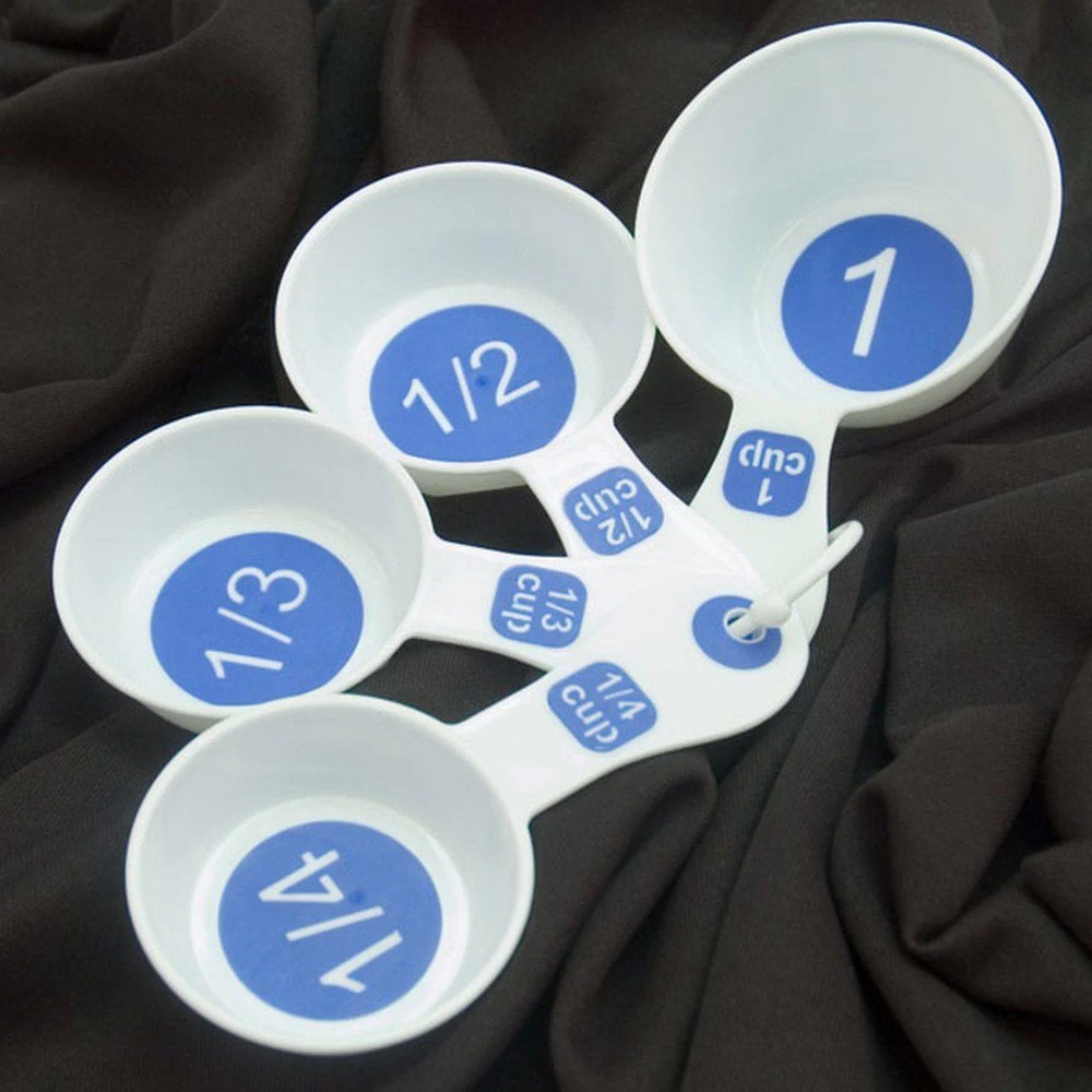 Measuring Cups with Large Print-Set-4 -Blue on white