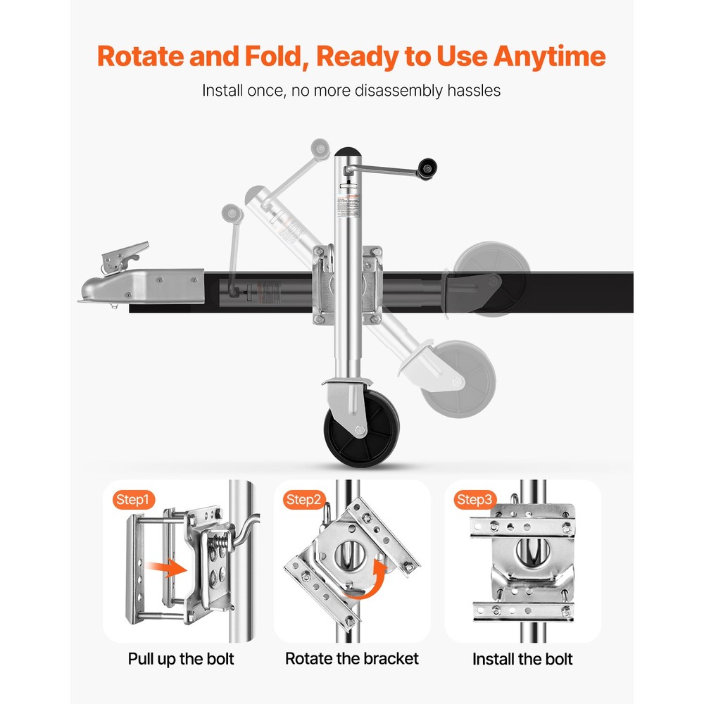 Boat Trailer Jack Marine Heavy Duty Swivel Mount Tongue Jack 2000 lbs Load
