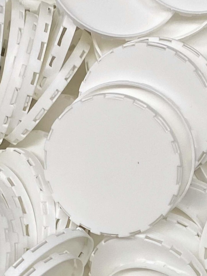 100 Pack Of White Keg Caps Vented Vent