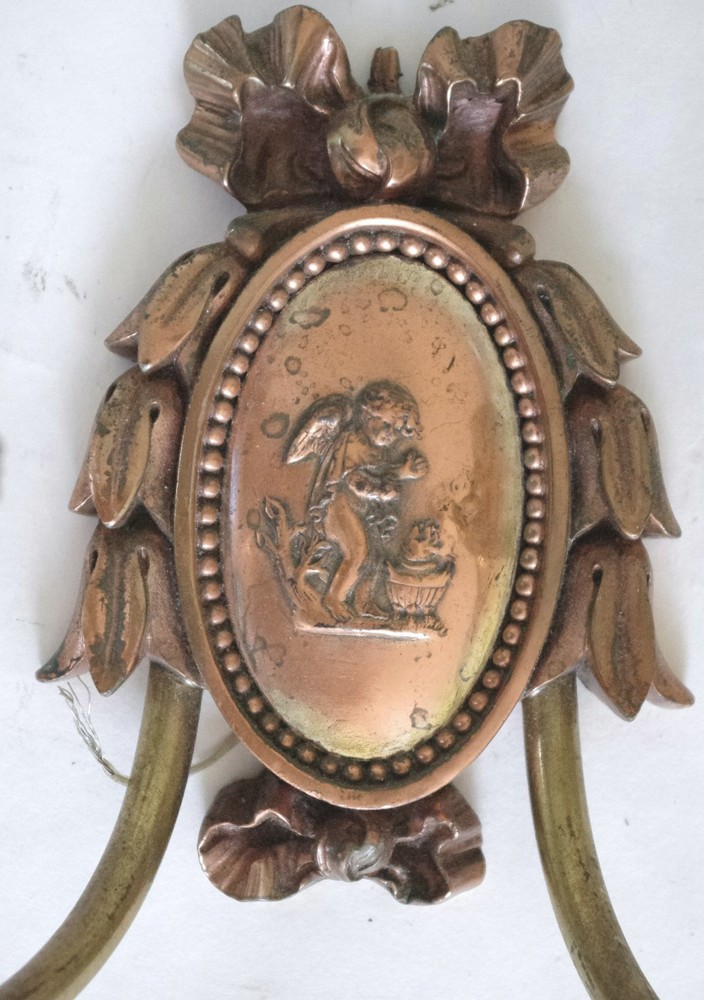 ⭐ MAKE AN OFFER!! Two E. F. Caldwell Bronze Sconces With Winged Putti.