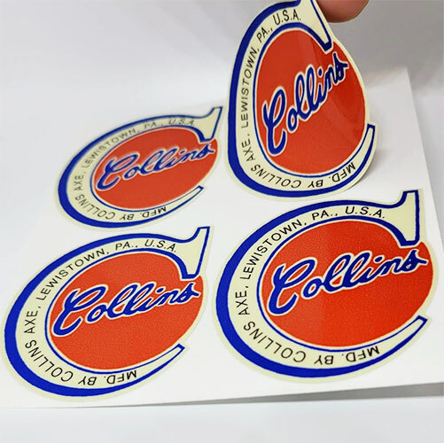 Collins Axe Vintage Style DECALs, Vinyl STICKERs