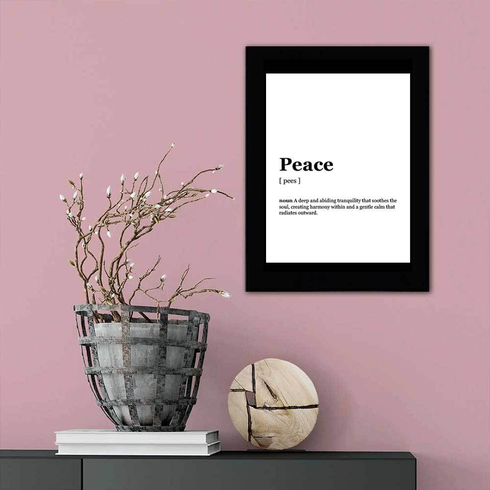 Peace Dictionary Definition Decorative Wall Plaque With Easel Acrylic Stand