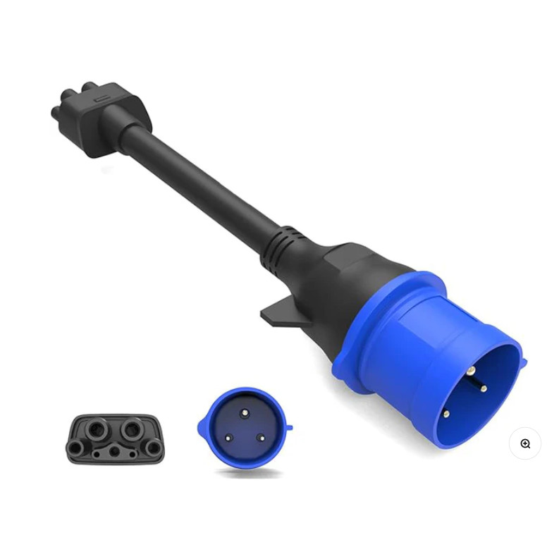 Tesla Adapter 32A Schuko Type (To 220V 7KW In Blue Socket)