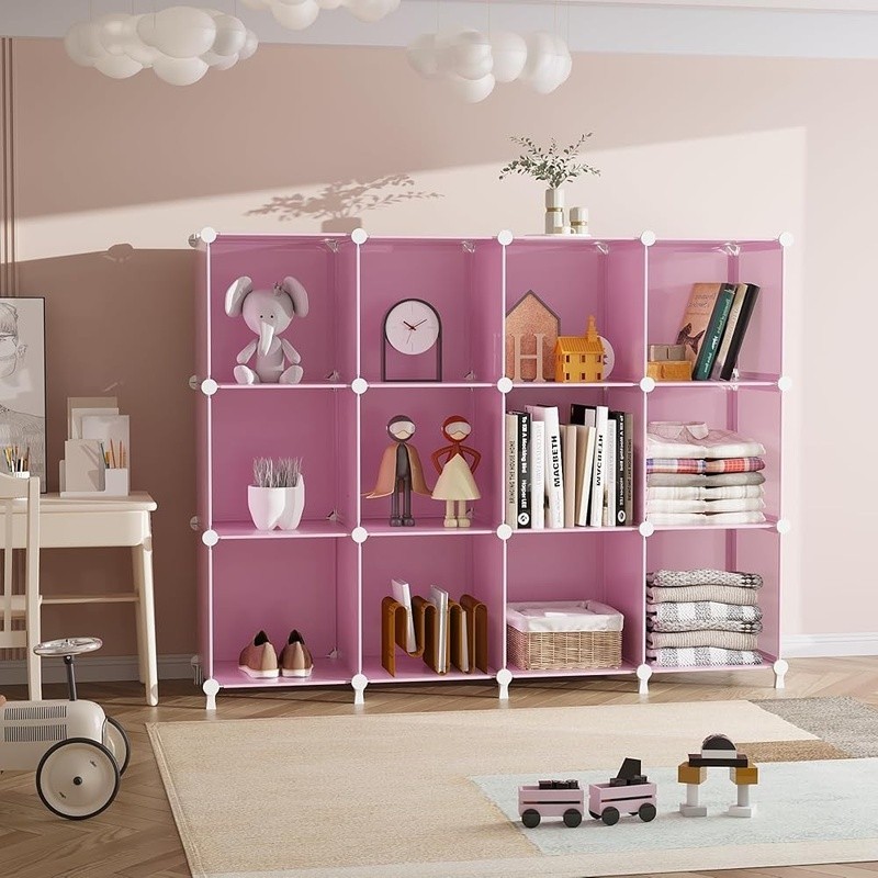 12 Cube Storage Organizer Adjustable Stackable Lightweight Kids Closet Shelf New
