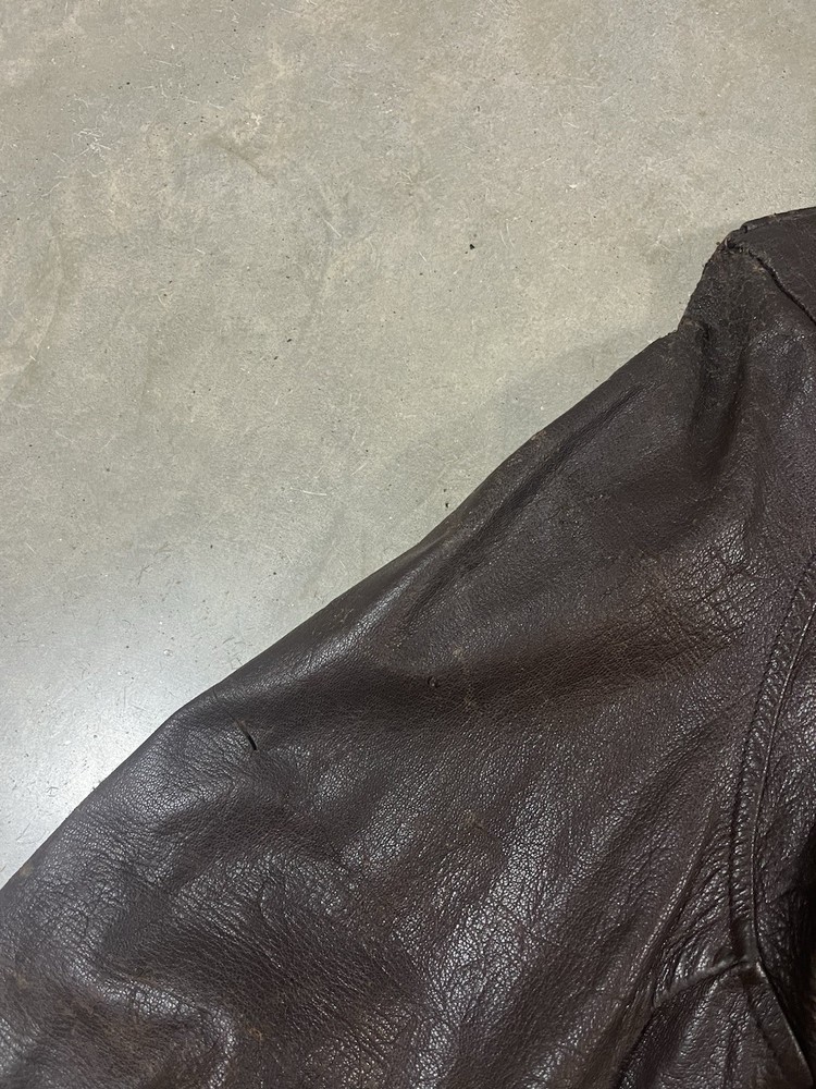 Vintage 40s WWII Flight Leather Bomber Jacket G-1 Medium