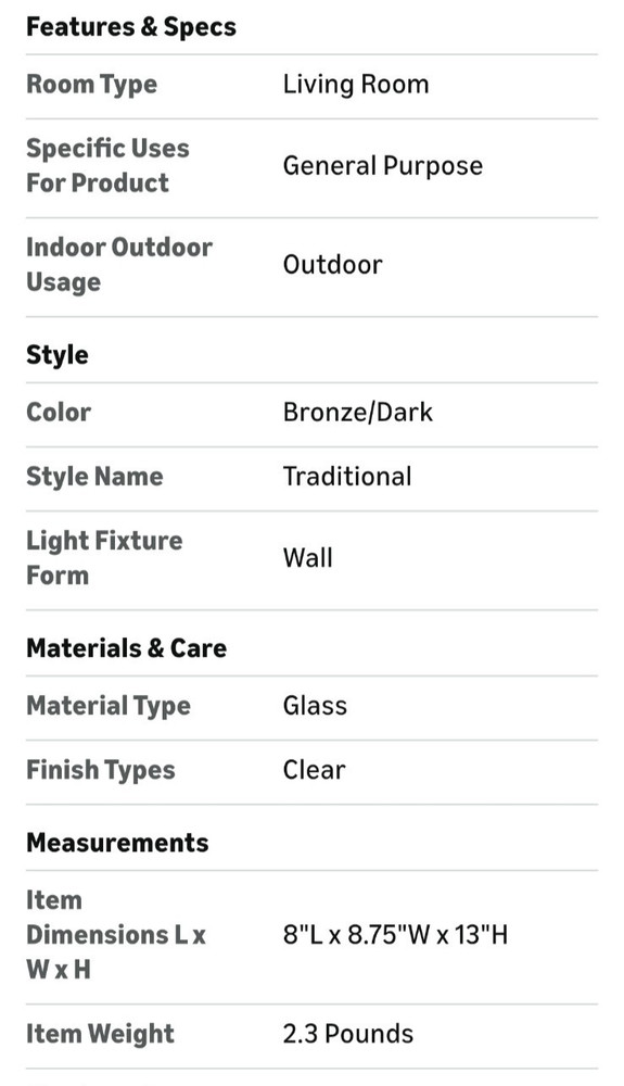 acclaim outdoor wall sconce 5035BW