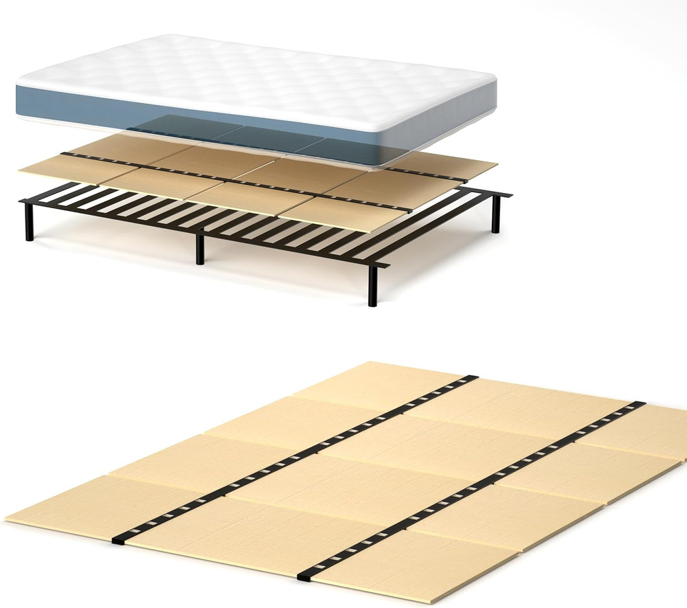 Foldable Box Spring, Bunkie Board, Bed Support Slats Twin 30"X 60"X 0.18" ﻿