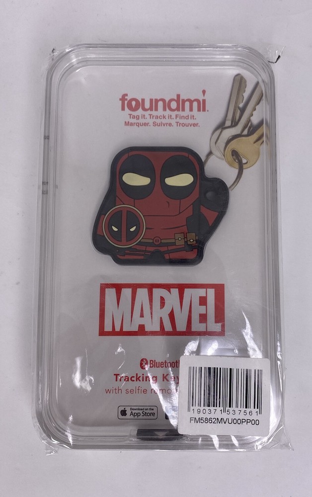 Rare Marvel Comics DEADPOOL Foundmi Bluetooth Tracking Keychain Device