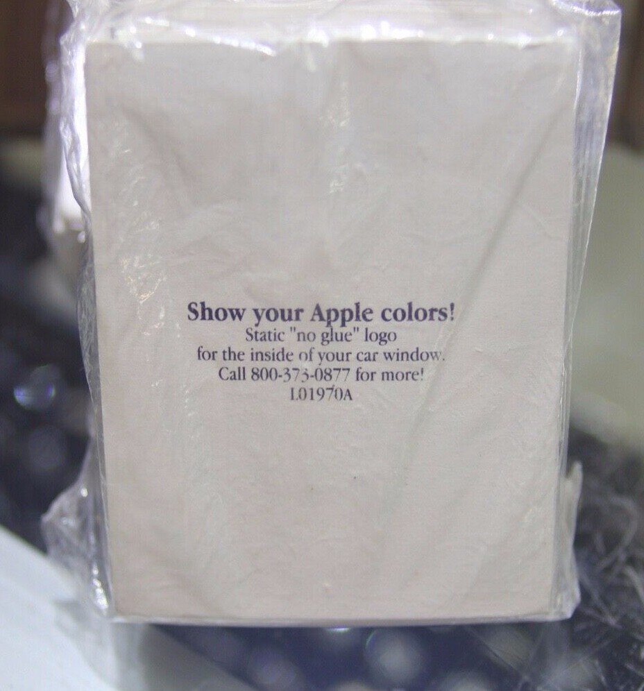 VINTAGE APPLE STATIC "NO GLUE" RAINBOW STICKER NEW