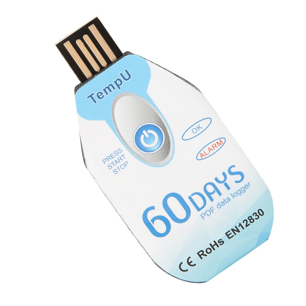 Temperature Data Logger Single Use PDF Report USB Port 10000 Points