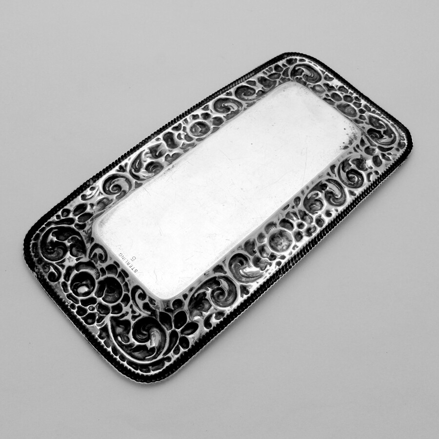 Repousse Pin Tray Sterling Silver Mono MTK
