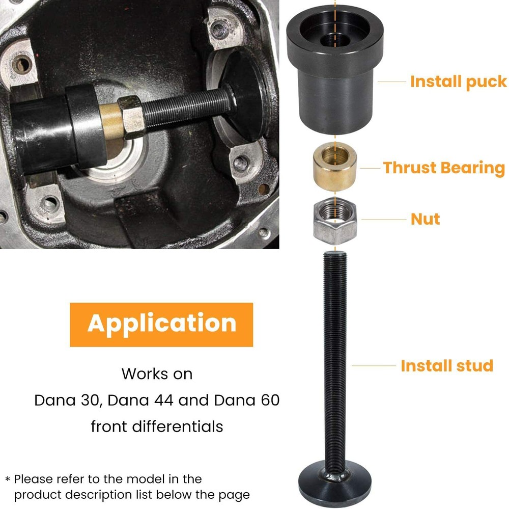 Front Inner Axle Side Seal Installation Tool Set for Dana 30 44 60 Differentials
