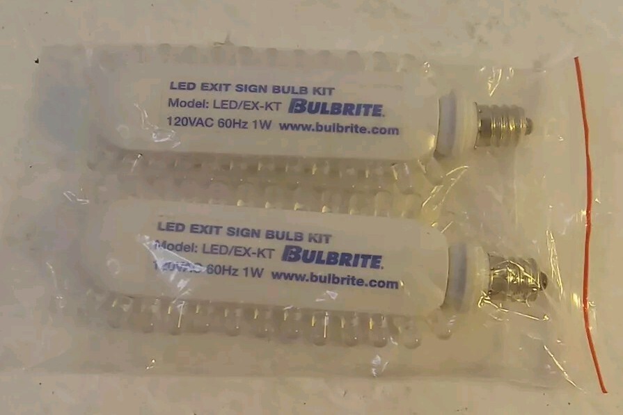 Bulbrite LED Exit Light Kit 2 Sets, 2 Pieces (26 Light LED Unit) 120V NEW!!