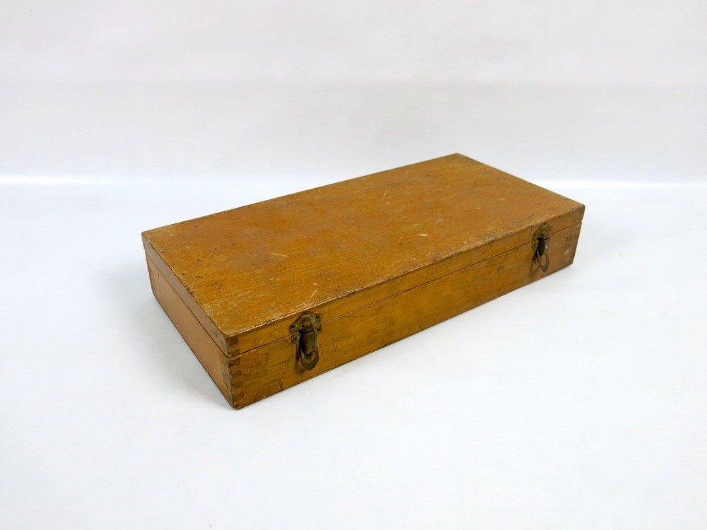 Vintage Antique Wooden Box Object Holder Tools