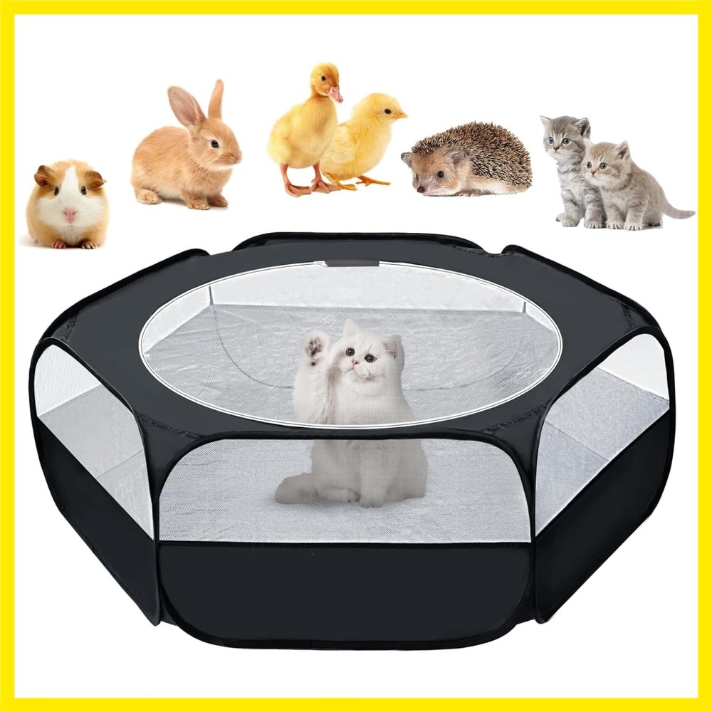 Chicken Brooder Box with Cover Top, Portable Outdoor Exercise Pet Cage Tent, ...