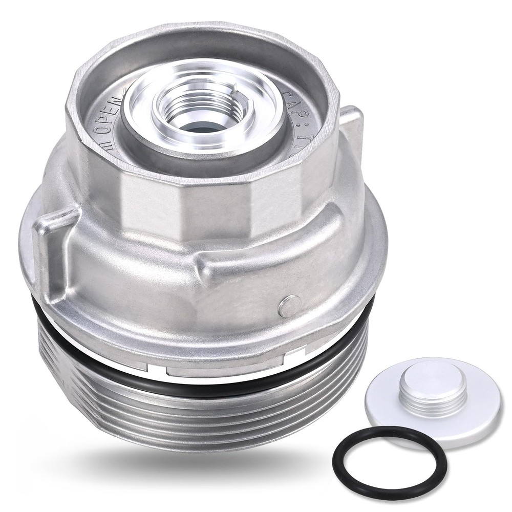 Oil Filter Housing Cap Assembly with Plug & Cap, silver