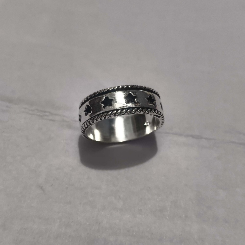 Solid 925 Silver Star Spinner Band | Boho Celestial Symbol Ring Gift for Her Him