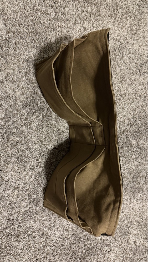 Brown Canvas Waist Work Apron Adjustable Strap Multiple Pockets