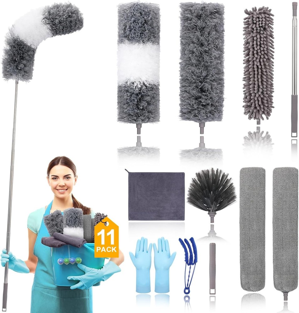 Microfiber Extendable Feather Duster " Extens Pole, Washable Reble