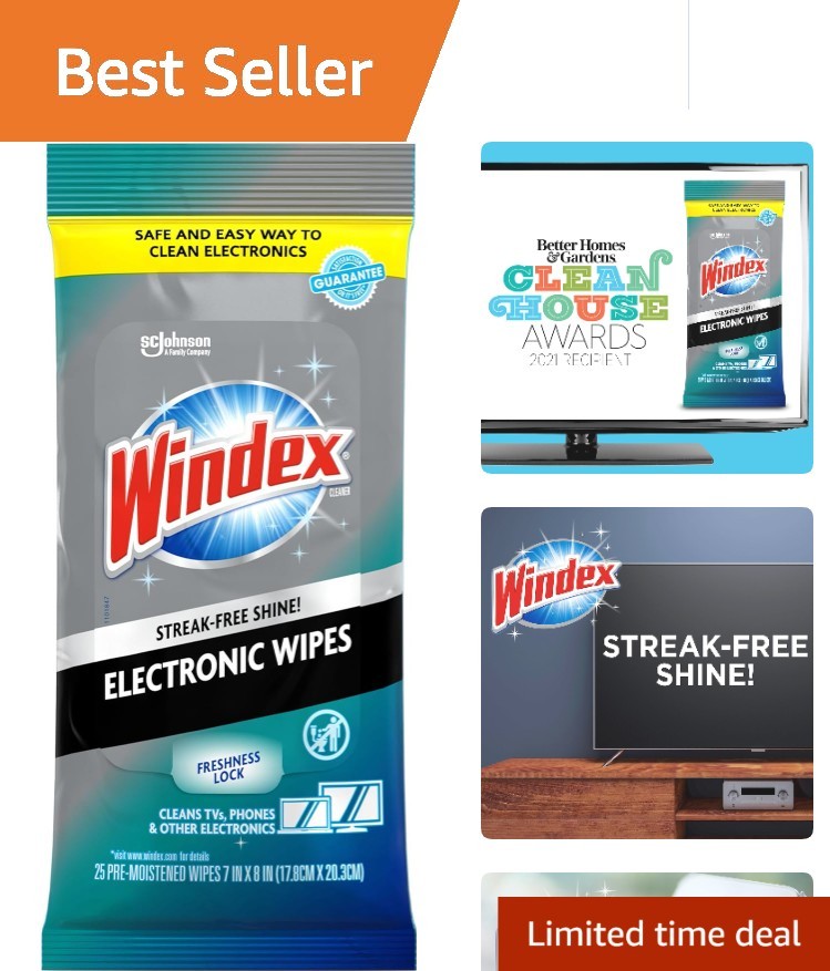 Screen Wipes, 25 Count - Effortlessly Remove Dust and Smudges from Electronics
