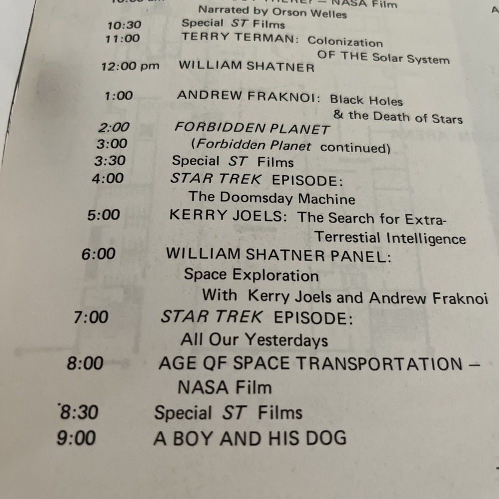 Space Con 4 Mountain View California June 1977 Program