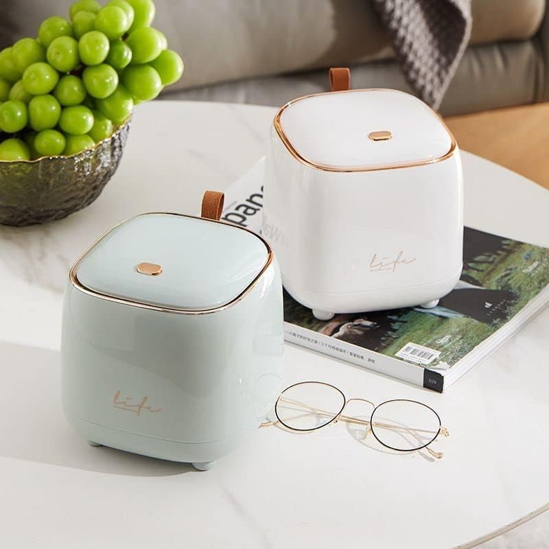Mini Desk bin with lid,Small Plastic Trash can for Kitchen Bathroom Office