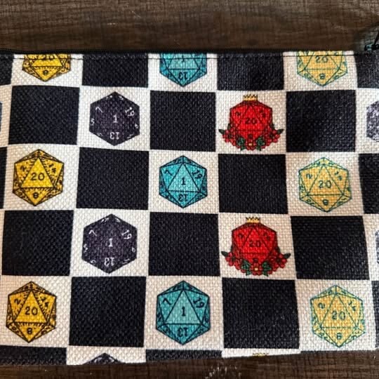 Checkered cloth dice zipper bag