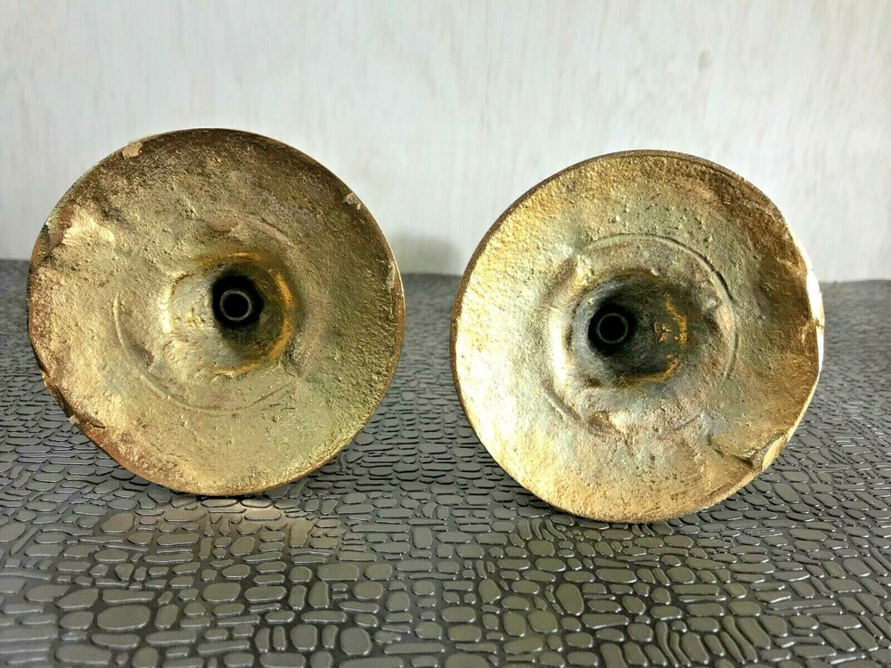 Set of 2 Solid Brass Dolphin Candle Holders *