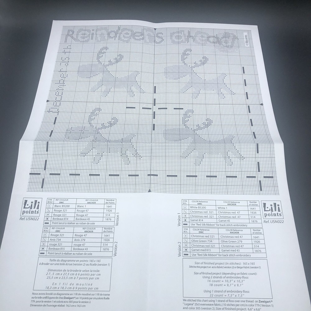 Christmas Reindeers Ahead by Lili Points Cross Stitch Pattern Only 2007