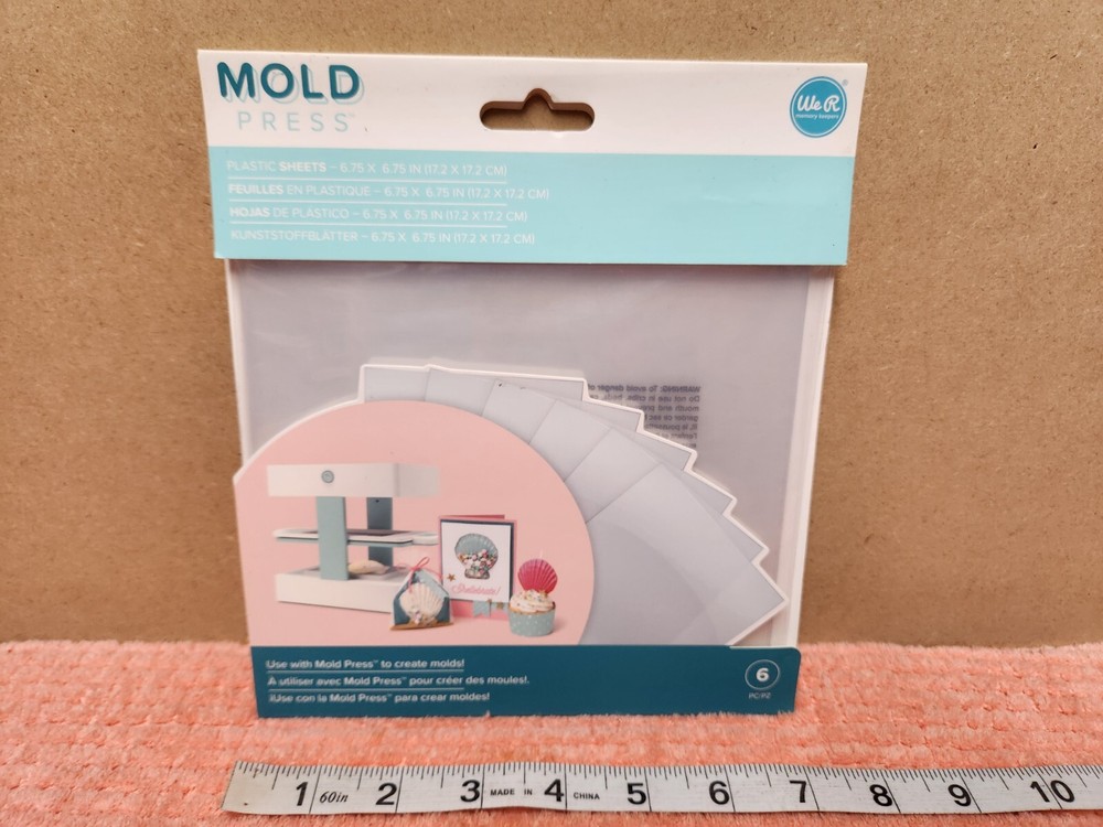 We R Memory Keepers Mold Press Plastic Sheets 6 Pc 6.75" x 6.75" NEW