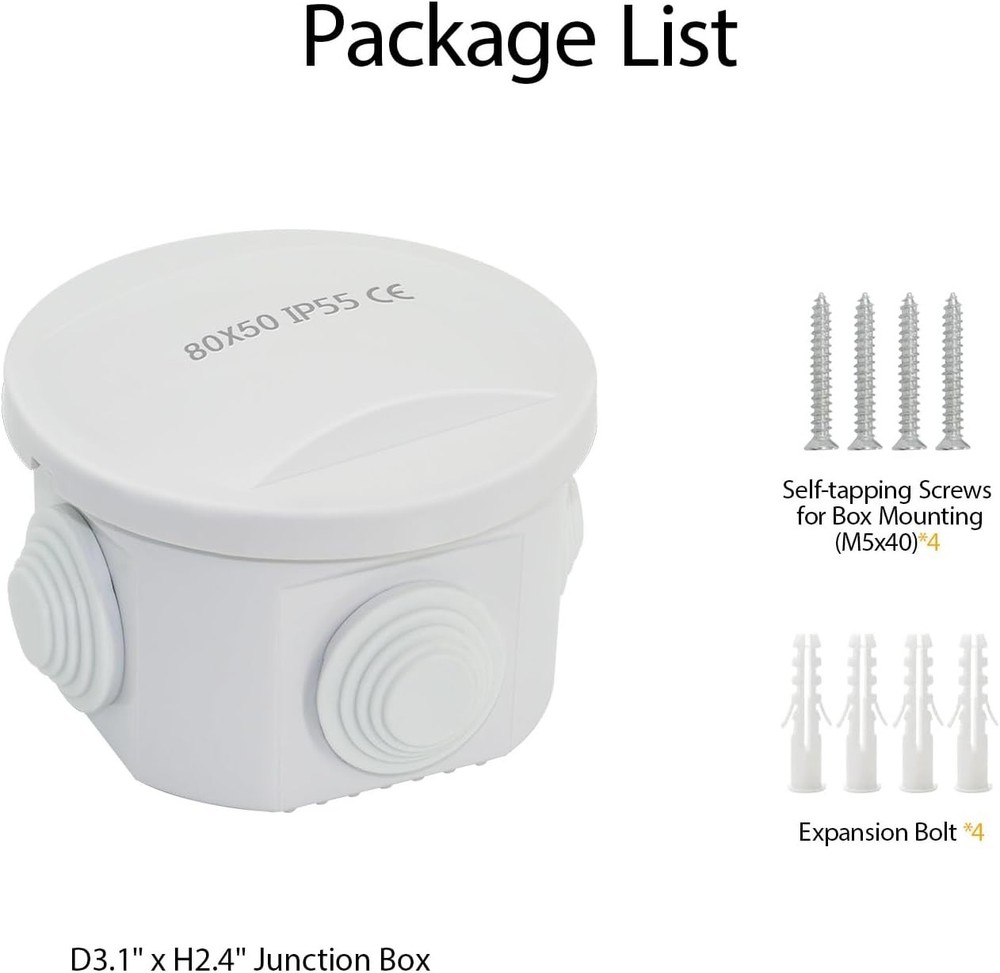Sturdy Waterproof Junction Box, Dustproof Electrical Enclosure for All Projects