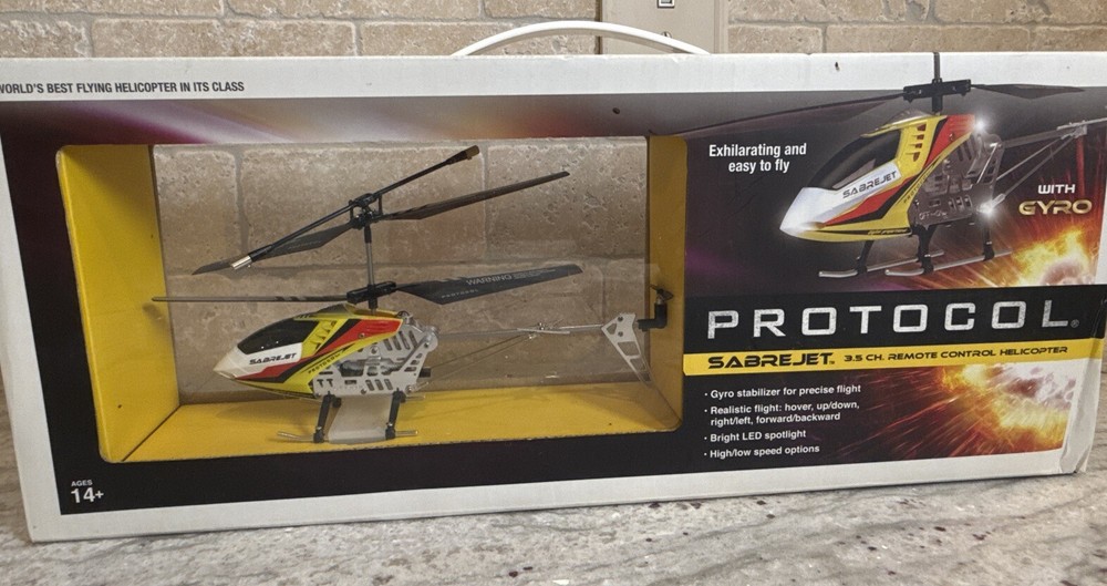 Protocol SabreJet 3.5 CH Remote Control Helicopter With Gyro Stabilizer NIB