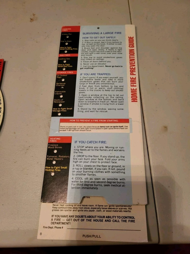 First Aid And Fire Prevention Adjustable Cards