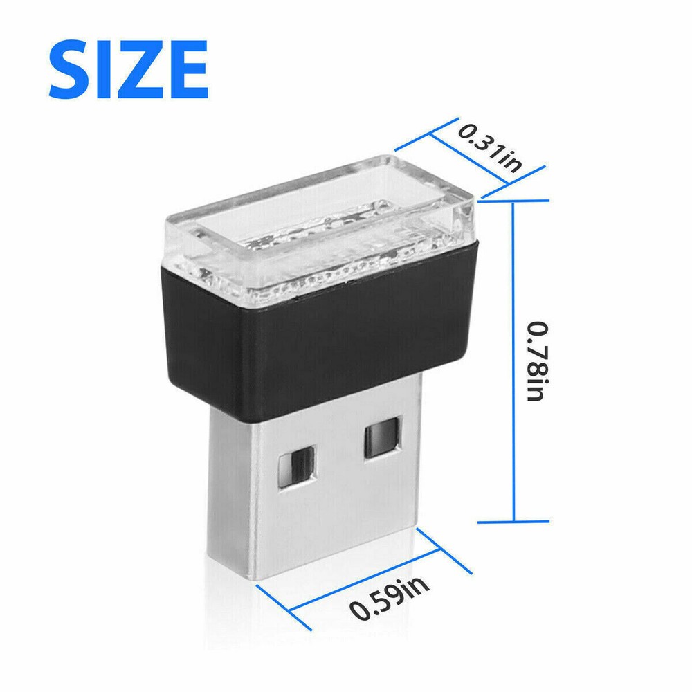 1PCS Red Mini USB LED Car Accessories Interior Light Neon Atmosphere Lamp Bulb