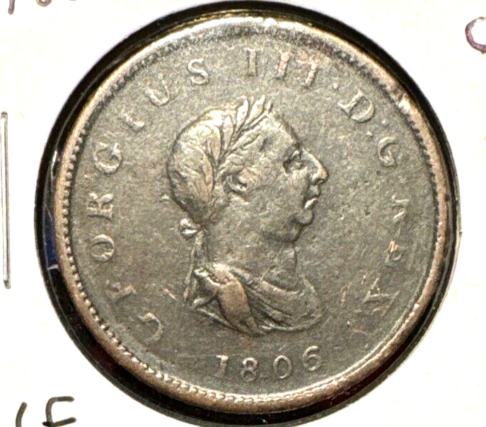 Great Britain 1806 half penny KM 662 Vf (A)