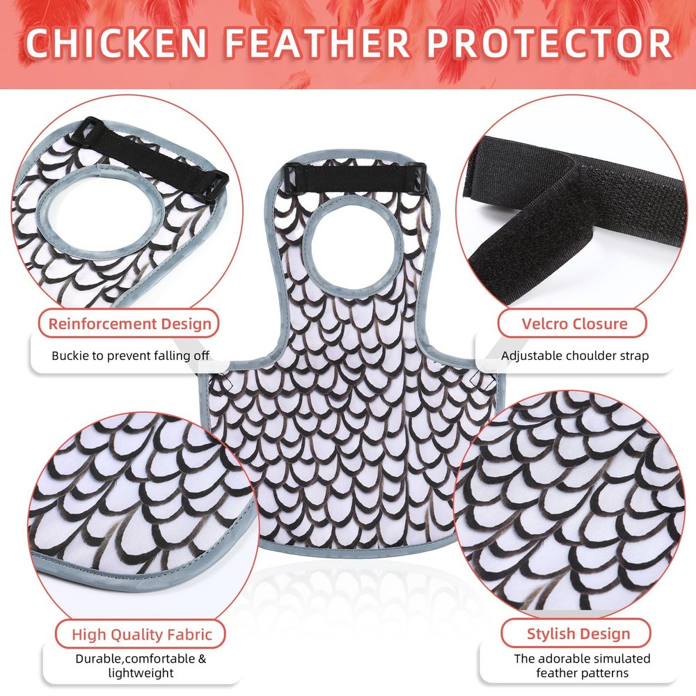 Chicken Saddle & Back Protector Apron with Adjustable Straps, White, 1 PCS