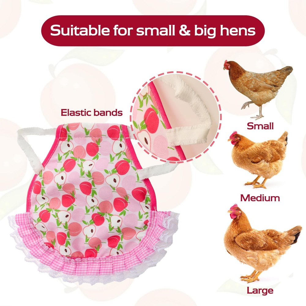 Chicken Saddle 6PCS Hen Wing Back Protector Poultry Apron Elastic Strap Jacket