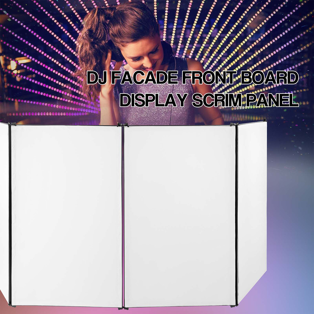 PRORECK 4 Panel DJ Facade Event Booth Portable Foldable Screen Black with Scrim