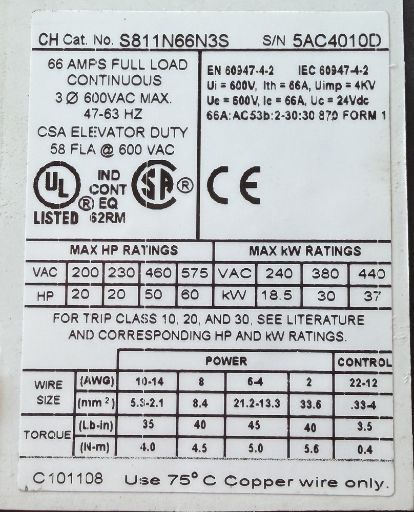 Eaton S811N66N3S Soft Start
